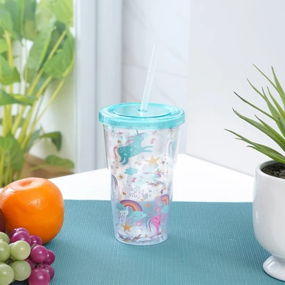 Gambar Krishome 450 Ml Unicorn Tumbler & Sedotan