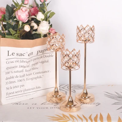 Gambar Informa Tempat Lilin Dekorasi 9.5x9.5x33 cm 16-582A  - Gold