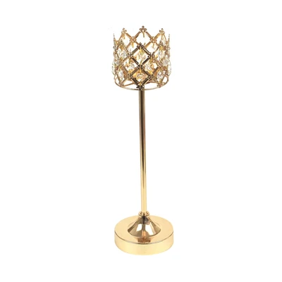 Gambar Informa Tempat Lilin 9.5x9.5x37 cm 16-583A - Gold