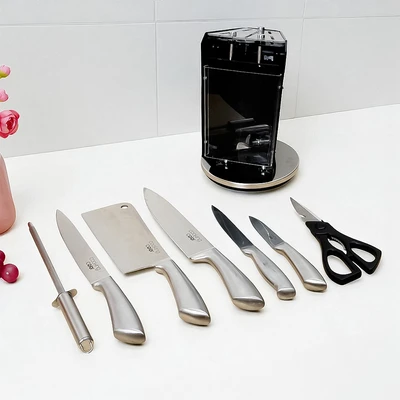 Gambar Cooking Color Leta Pisau Dapur Dengan Blok Penyimpanan Set 7 pcs