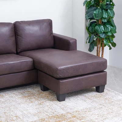 Gambar Informa Louise Sofa Sudut Fabric - Cokelat Tua