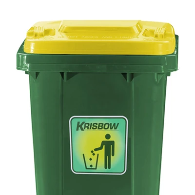 Gambar Krisbow New Eco Tempat Sampah Tutup Angkat Plastik Dengan Roda 240 Liter - Hijau