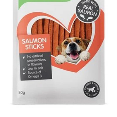 Gambar JerHigh Camilan Anjing Stick Salmon 80 gr