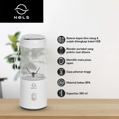 Gambar Kels Naoki Blender Portabel 380 ml 60 watt- Putih