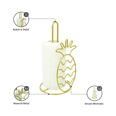 Gambar Informa Rhea Tempat Tisu Dapur Metal Pineapple - Gold