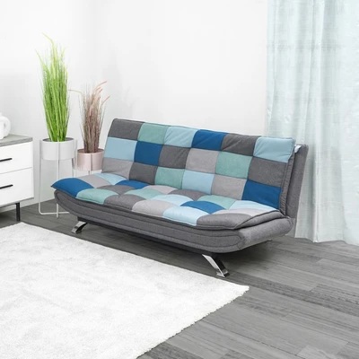 Gambar Informa Neo Faith Sofa Bed Fabric Patchwork - Abu-Abu/Biru