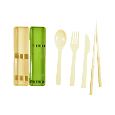 Gambar Kokubo Go Out Alat Makan Set 4 pcs - Hijau Moss