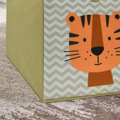 Gambar Informa Kotak Penyimpanan Lipat Motif Tiger 29x23x29 cm - Cokelat