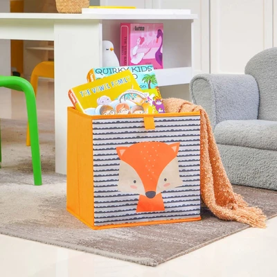 Gambar Informa Kotak Penyimpanan Lipat Motif Fox 29x23x29 cm - Oranye
