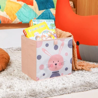 Gambar Informa Kotak Penyimpanan Lipat Motif Rabbit 29x23x29 cm - Pink