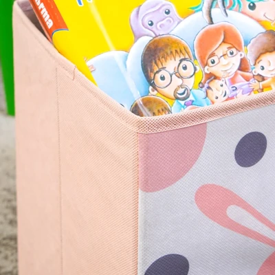 Gambar Informa Kotak Penyimpanan Lipat Motif Rabbit 29x23x29 cm - Pink