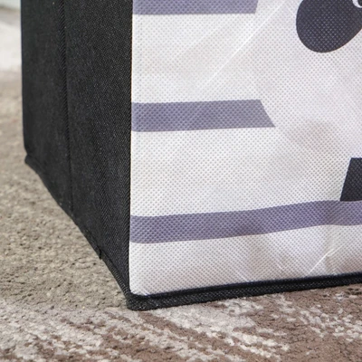 Gambar Informa Kotak Penyimpanan Lipat Motif Panda 29x23x29 cm - Hitam