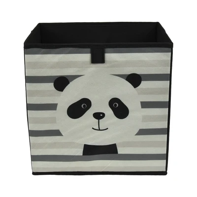 Gambar Informa Kotak Penyimpanan Lipat Motif Panda 29x23x29 cm - Hitam