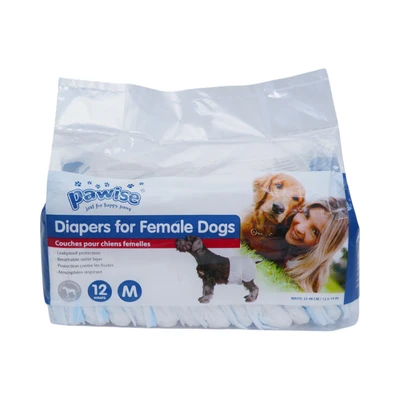 Gambar Pawise Popok Anjing Betina Sekali Pakai Ukuran M Set 12 pcs