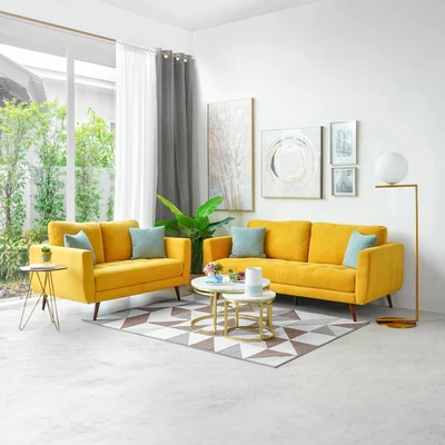 Gambar Nordia Arlington Sofa Fabric 2 Seater - Kuning