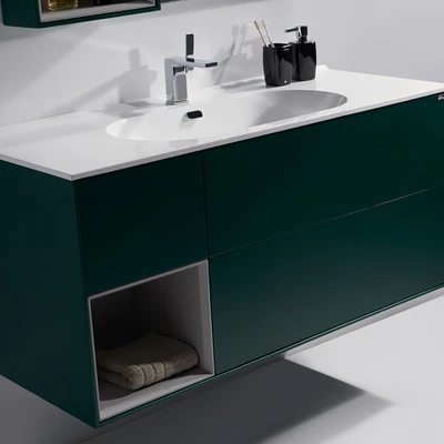 Gambar Home Galleria Oudina II Set Kabinet Kamar Mandi - Hijau