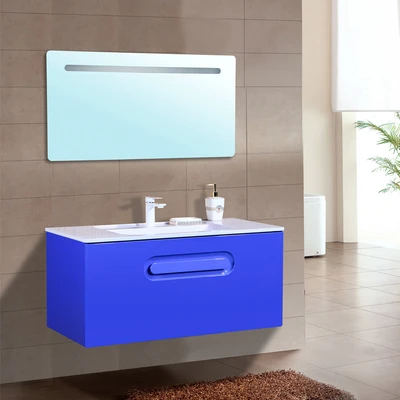 Gambar Home Galleria Oceana Set Kabinet Kamar Mandi Dengan Cermin - Biru