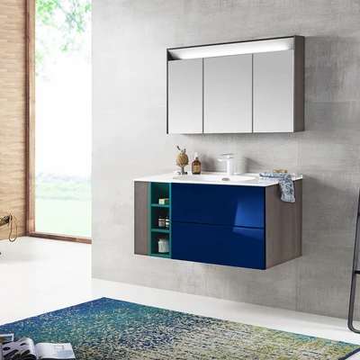 Gambar Home Galleria Orion Kabinet Kamar Mandi Dengan Cermin - Biru