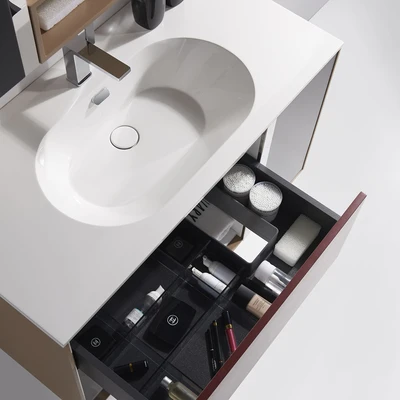 Gambar Home Galleria Oska Set Kabinet Kamar Mandi - Hitam/Merah