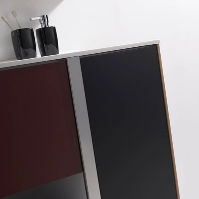 Gambar Home Galleria Oska Set Kabinet Kamar Mandi - Hitam/Merah