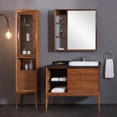 Gambar Home Galleria Orville Set Kabinet Kamar Mandi - Cokelat Wooden