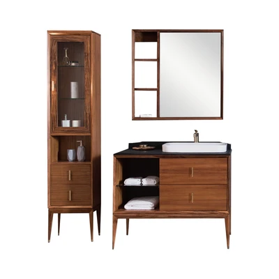 Gambar Home Galleria Orville Set Kabinet Kamar Mandi - Cokelat Wooden