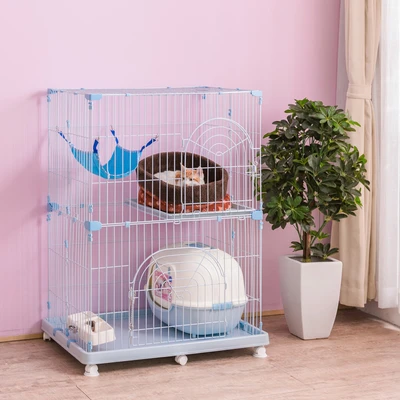 Gambar Iris Kandang Kucing 93x63x121 cm - Biru