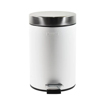 Gambar Krisbow Tempat Sampah Pedal Stainless Steel Round 3 Liter - Putih