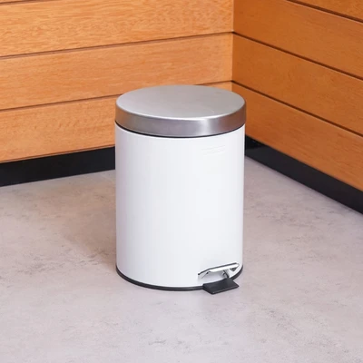Gambar Krisbow Tempat Sampah Pedal Stainless Steel Round 5 Liter V1 - Putih