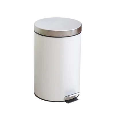 Gambar Krisbow Tempat Sampah Pedal Stainless Steel Round 12 Liter V1 - Putih