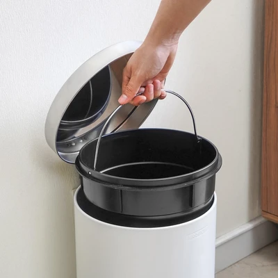 Gambar Krisbow Tempat Sampah Pedal Stainless Steel Round 12 Liter V1 - Putih