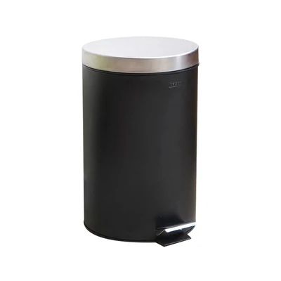 Gambar Krisbow Tempat Sampah Pedal Stainless Steel Round 12 Liter V1 - Hitam