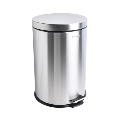 Gambar Krisbow Tempat Sampah Pedal Stainless Steel Round 20 Liter - Silver Mirror