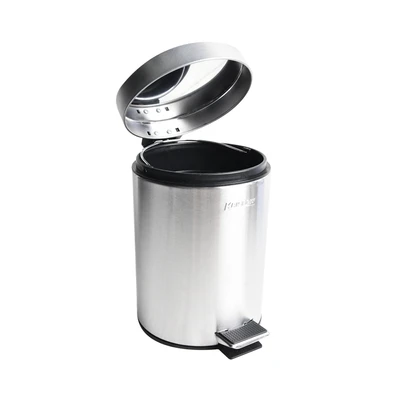 Gambar Krisbow Tempat Sampah Pedal Stainless Steel Round 5 Liter - Silver Satin