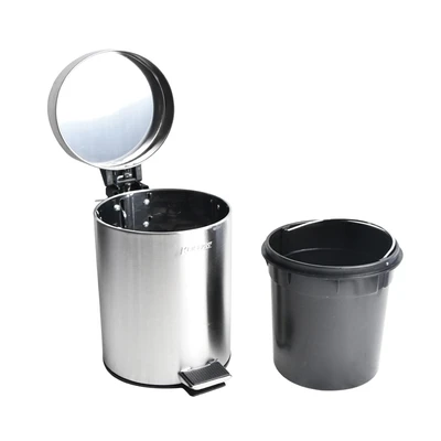 Gambar Krisbow Tempat Sampah Pedal Stainless Steel Round 5 Liter - Silver Satin