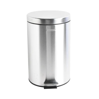 Gambar Krisbow Tempat Sampah Pedal Stainless Steel Round 12 Liter - Silver Satin