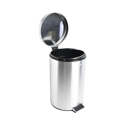 Gambar Krisbow Tempat Sampah Pedal Stainless Steel Round 12 Liter - Silver Satin