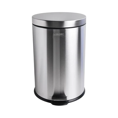 Gambar Krisbow Tempat Sampah Pedal Stainless Steel Round 20 Liter - Silver Satin