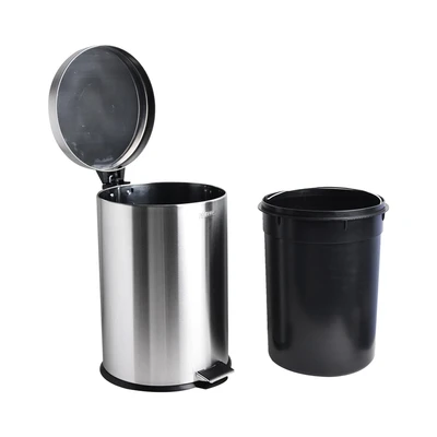 Gambar Krisbow Tempat Sampah Pedal Stainless Steel Round 20 Liter - Silver Satin