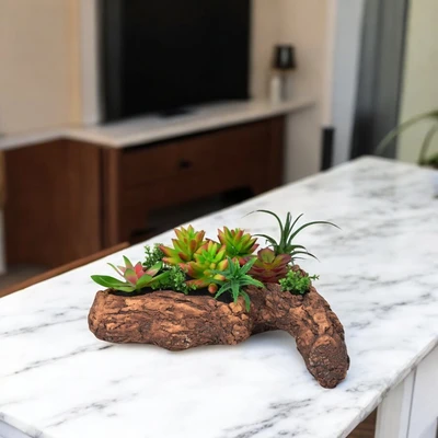 Gambar Arthome Tanaman Artifisial Succulent Sedum Dengan Pot Ashtray 33xx21x16 cm - Mix