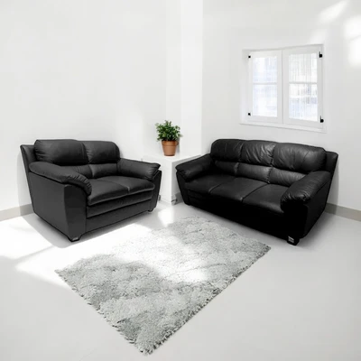 Gambar Informa Ziva Set Sofa Kulit 2 & 3 Seater - Hitam