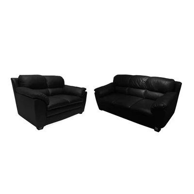 Gambar Informa Ziva Set Sofa Kulit 2 & 3 Seater - Hitam