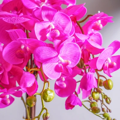 Gambar Arthome Bunga Artifisial Orchid Violacea Dengan Pot 20x20x73 cm - Ungu