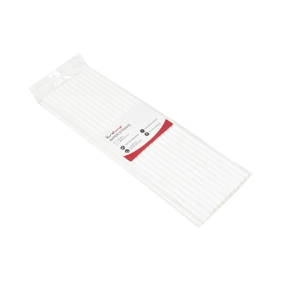 Gambar Krishome Sedotan Kertas 0.6 cm Set 25 Pcs - Putih