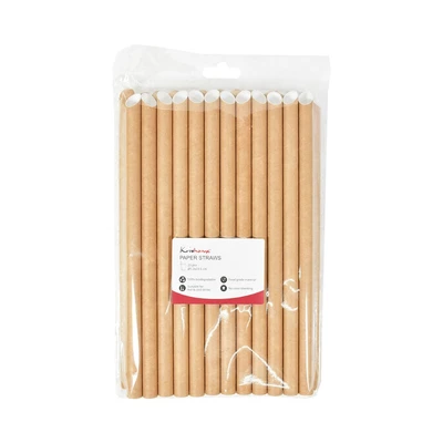Gambar Krishome Sedotan Kertas 1.2 cm Set 25 Pcs - Cokelat
