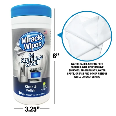 Gambar Miracle Wipes Set 30 Pcs Tisu Basah Pembersih Stainless Steel