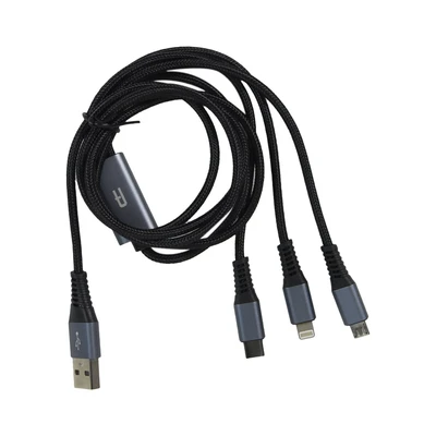 Gambar Ataru Kabel Charger USB 3-in-1 - Abu-Abu