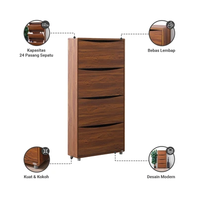 Gambar Informa Mile Kabinet Sepatu - Cokelat Walnut