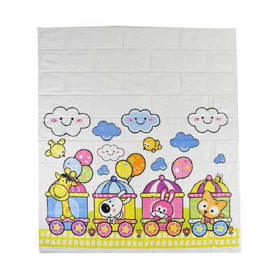 Gambar Wallbrick Wallpaper 3D Motif Kereta 70x77 cm Set 4 pcs