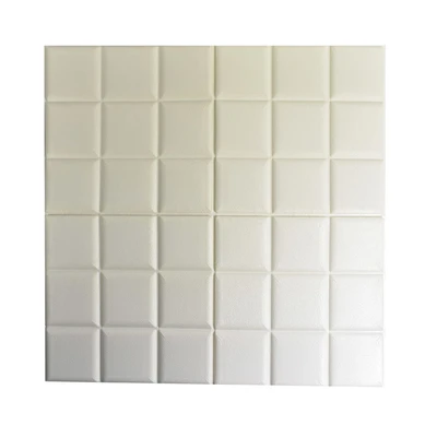 Gambar Wallbrick Wallpaper 3D Motif Kotak 60x60 cm - Putih